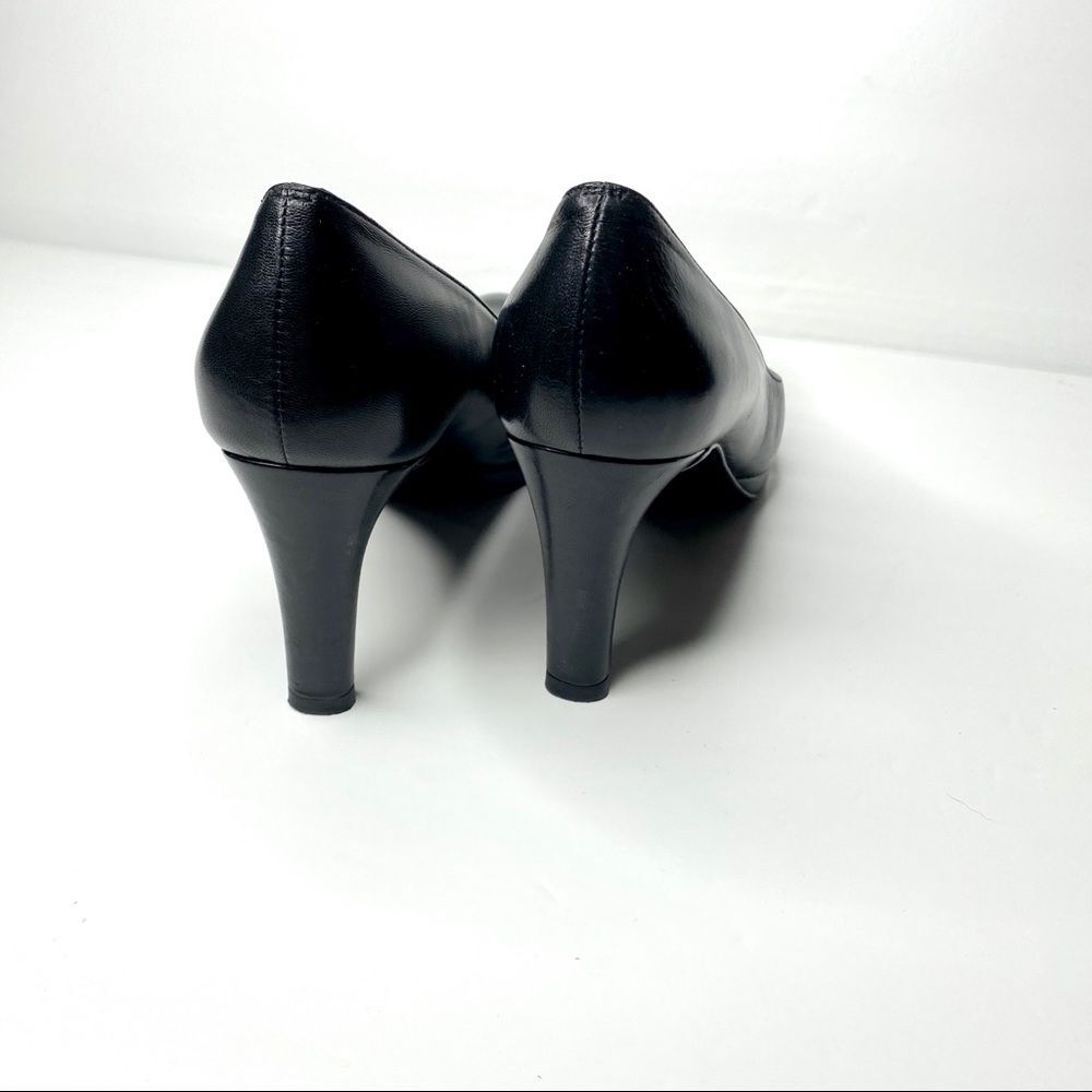Stewart Weitzman womens black leather pumps 8N - Picture 2 of 8